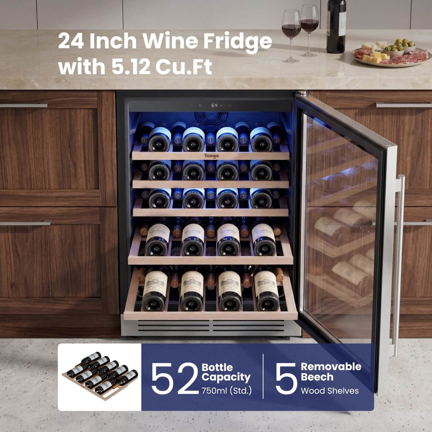 Yeego 24" Wine Fridge 52 Bottles