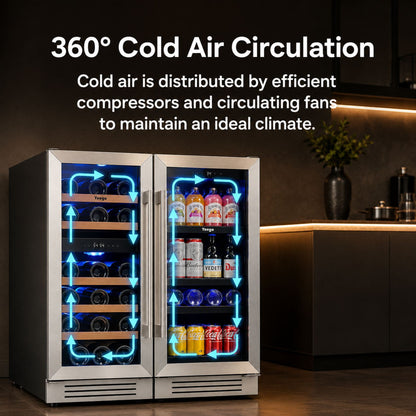Yeego 30" Wine Beverage Fridge Triple Zone 2 Sets
