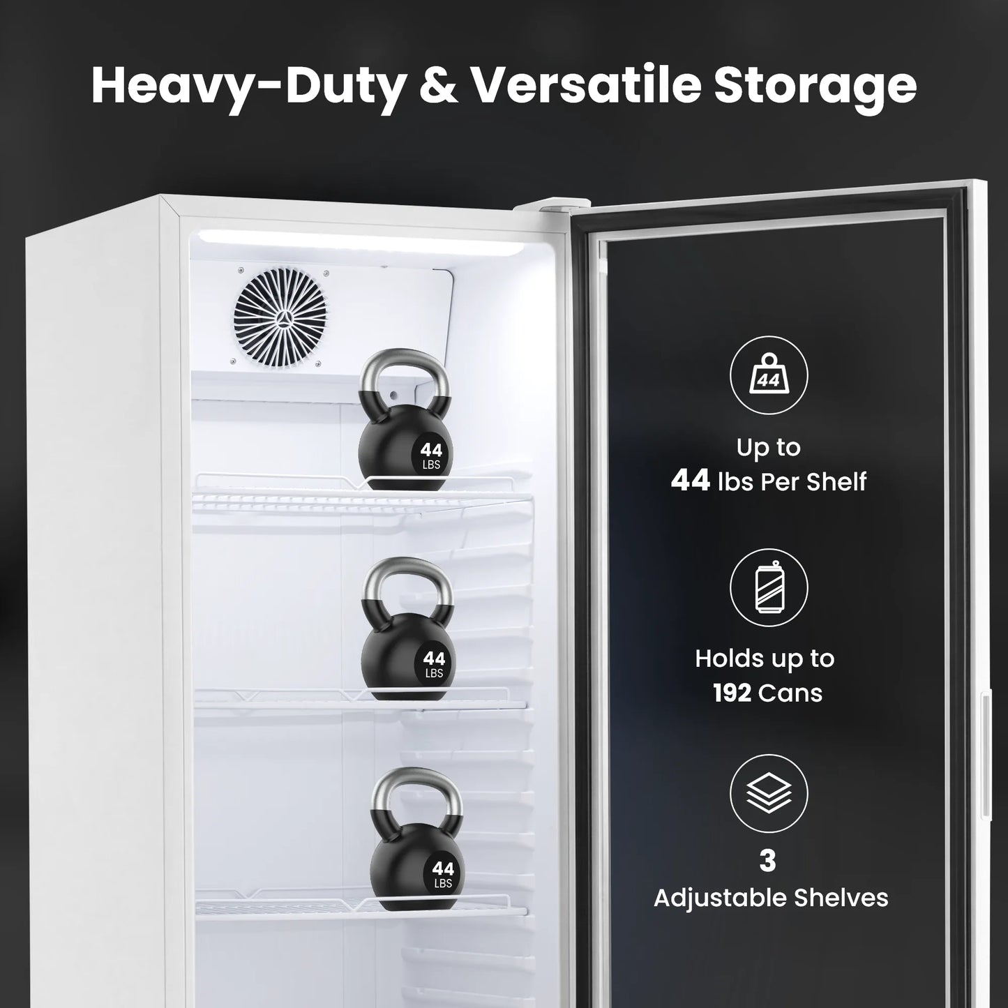 Yeego White Commercial Beverage Refrigerator with Glass Door
