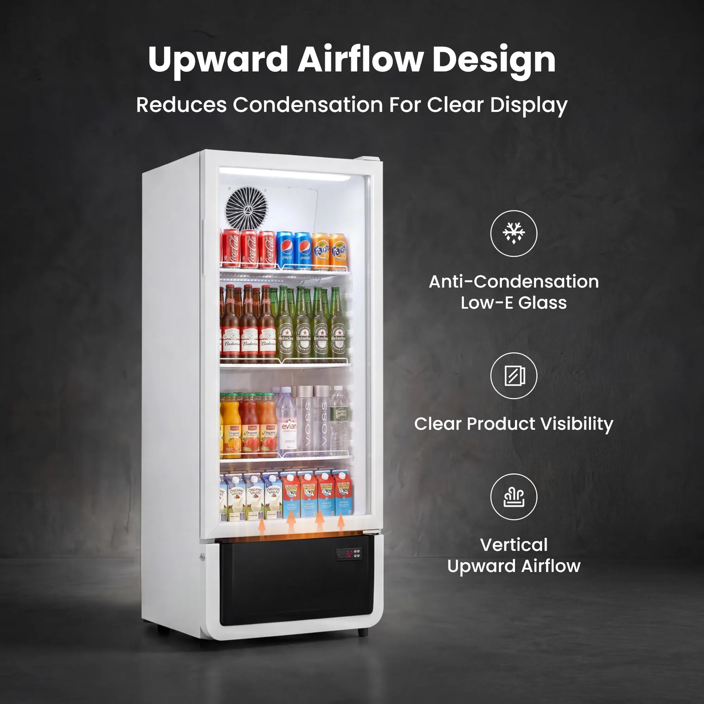 Yeego White Commercial Beverage Refrigerator with Glass Door