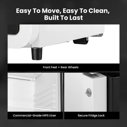 Yeego White Commercial Beverage Refrigerator with Glass Door