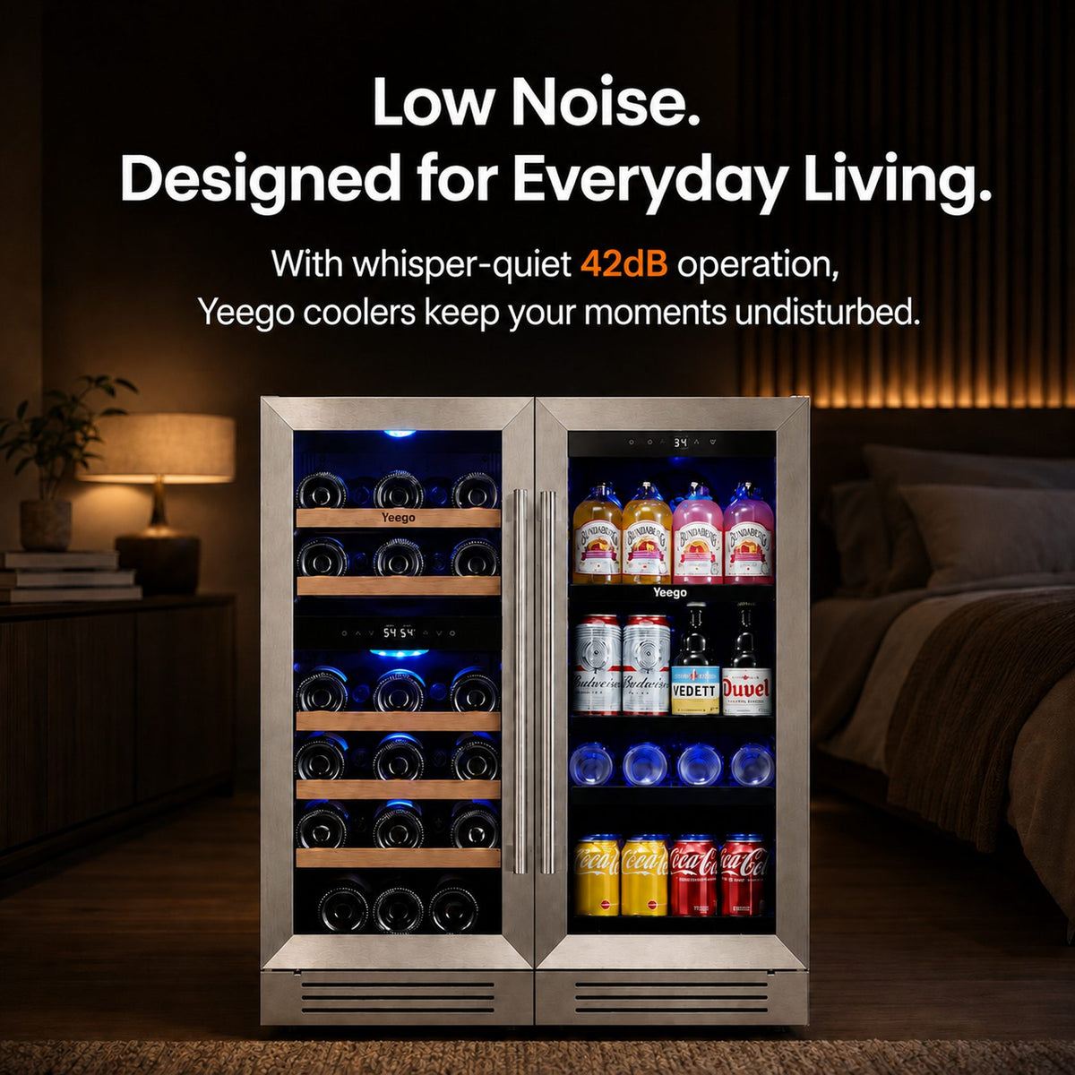 Yeego 30" Wine Beverage Fridge Triple Zone 2 Sets
