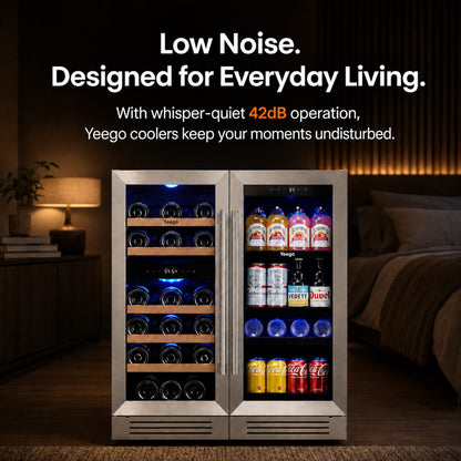 Yeego 30" Wine Beverage Fridge Triple Zone 2 Sets