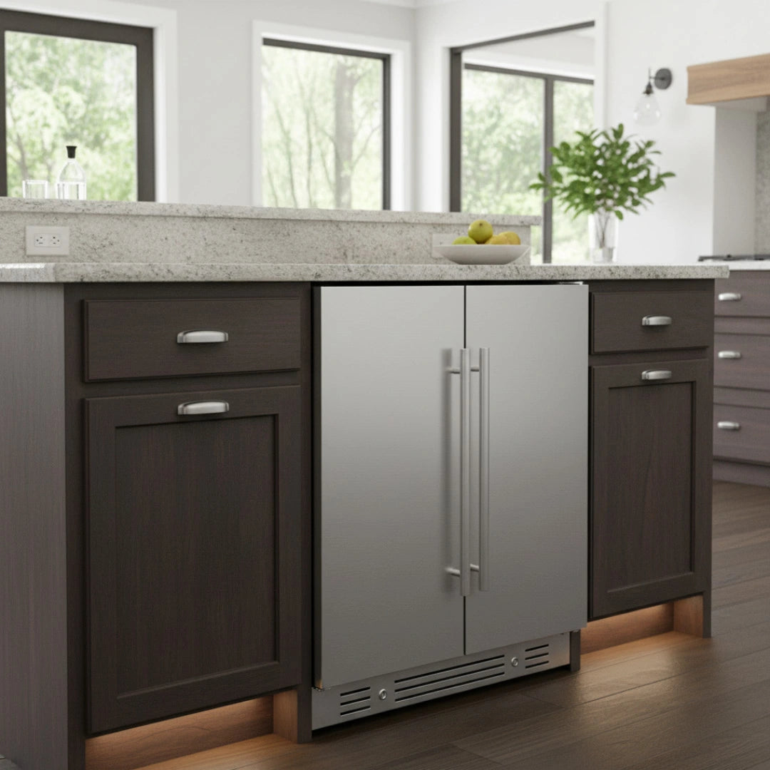 Yeego 24'' Outdoor Wine Beverage Fridge, 60 Cans 20 Bottles