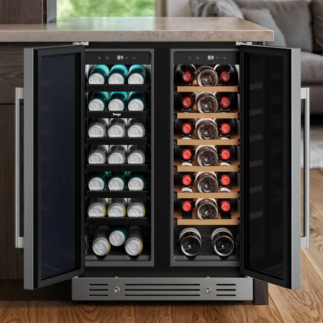 Yeego 24'' Outdoor Wine Beverage Fridge, 60 Cans 20 Bottles
