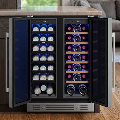 Yeego 24'' Outdoor Wine Beverage Fridge, 60 Cans 20 Bottles