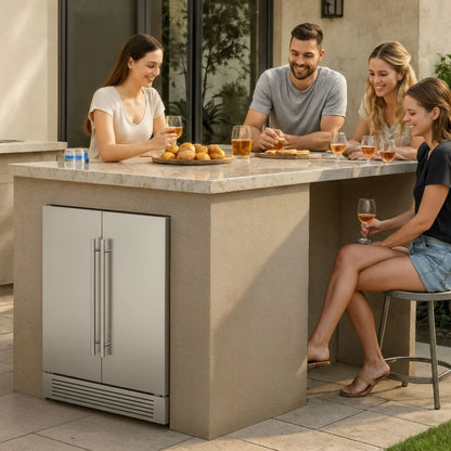 Yeego 24'' Outdoor Wine Beverage Fridge, 60 Cans 20 Bottles