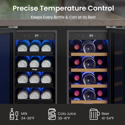 Yeego 24'' Outdoor Wine Beverage Fridge, 60 Cans 20 Bottles