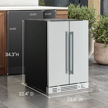 Yeego 24'' Outdoor Wine Beverage Fridge, 60 Cans 20 Bottles