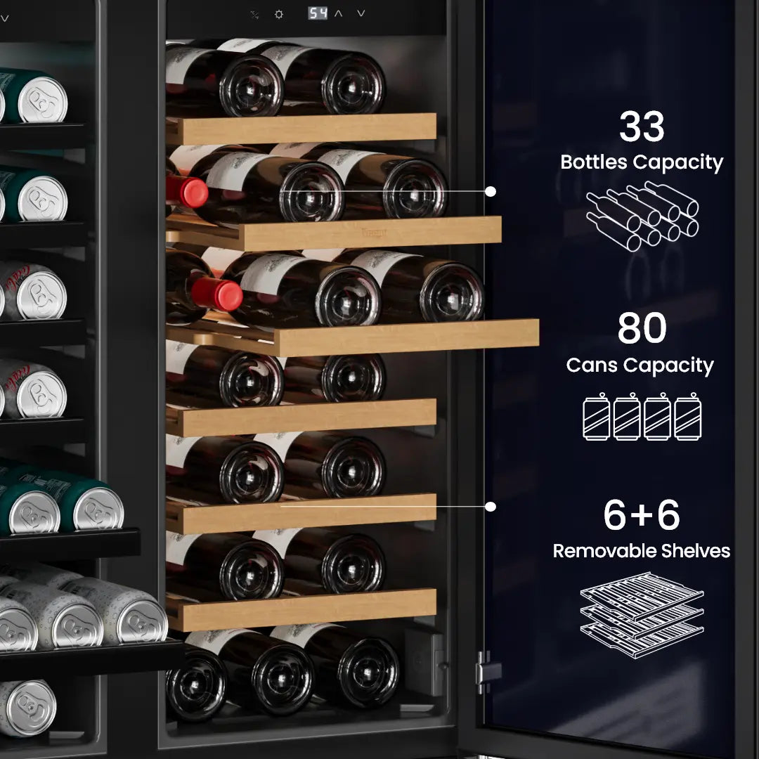 Yeego 30'' Outdoor Wine Beverage Fridge, 80 Cans 33 Bottles