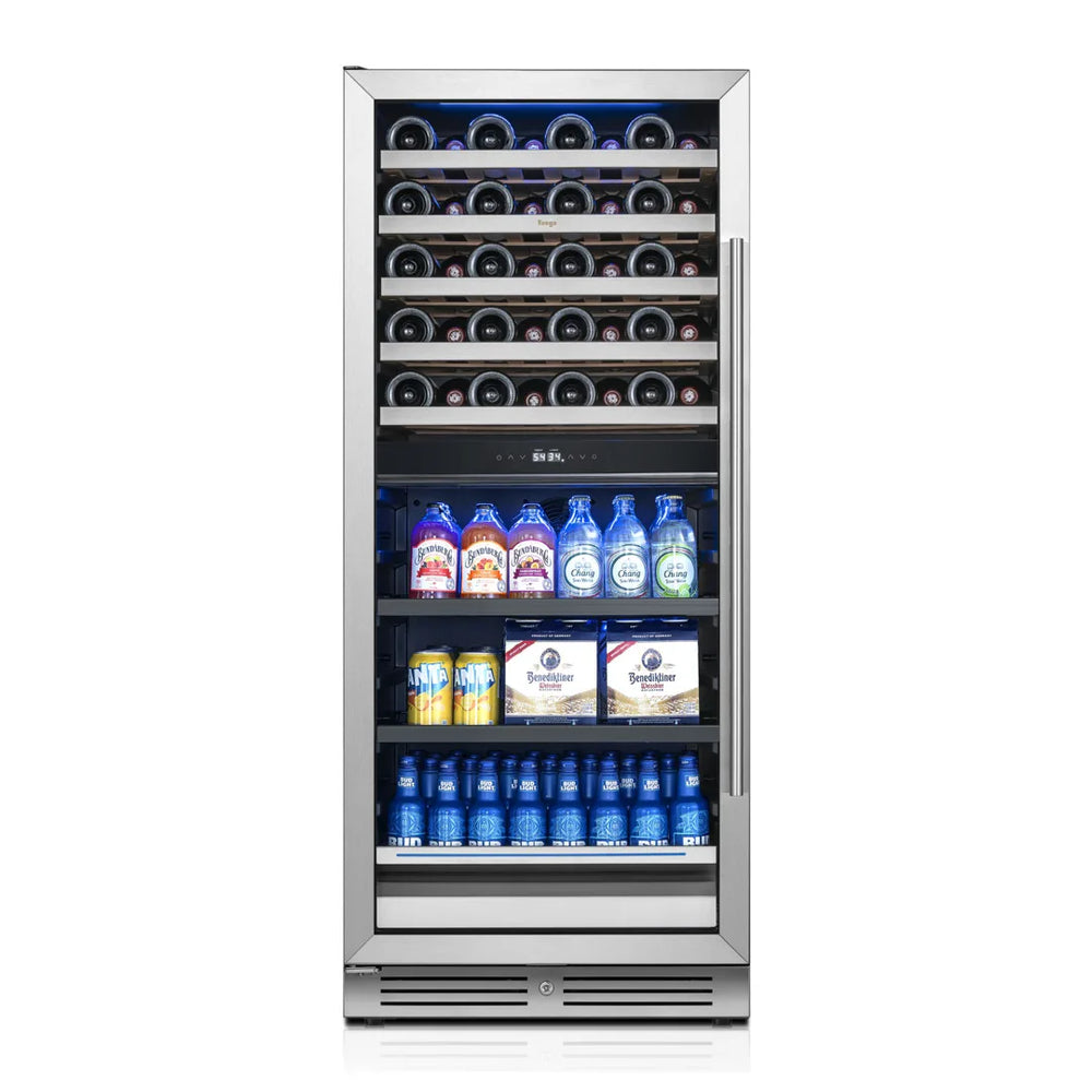 Yeego tall dual-zone wine and beverage fridge holding 40 bottles and 112 cans