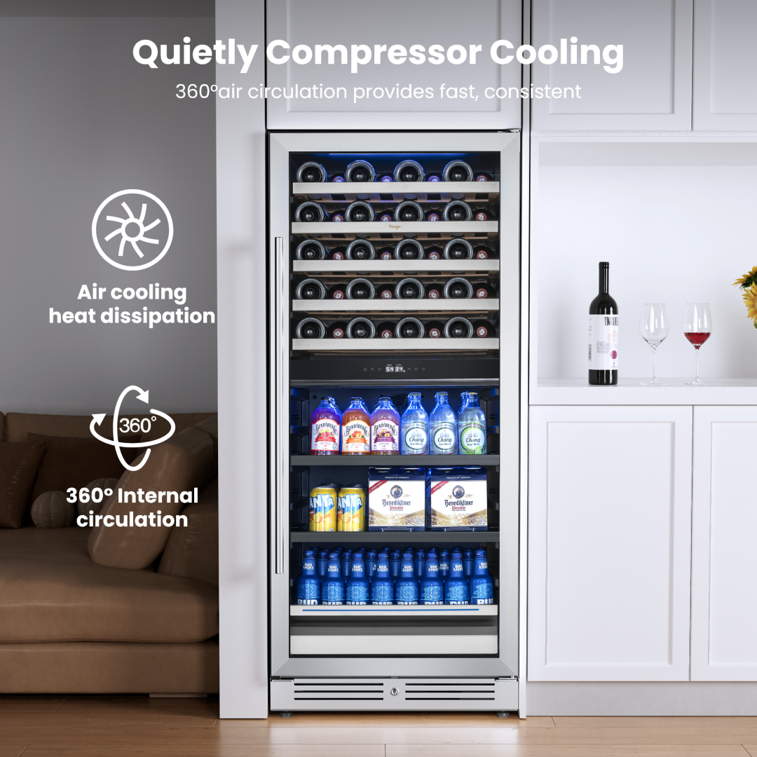 Yeego Large Wine & Beverage Fridge, 40 Bottles and 112 Cans