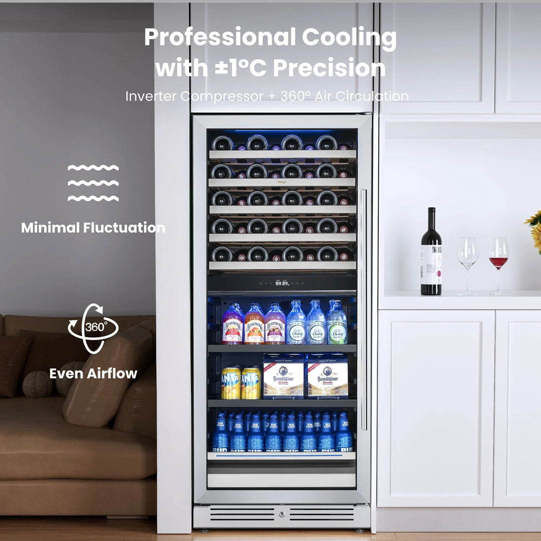 Yeego Large Wine & Beverage Fridge, 40 Bottles and 112 Cans