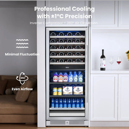 Yeego Large Wine & Beverage Fridge, 40 Bottles and 112 Cans
