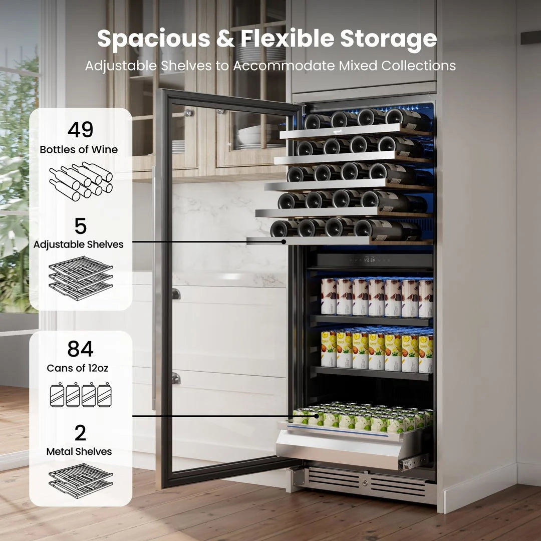 Yeego Large Wine & Beverage Fridge, 40 Bottles and 112 Cans