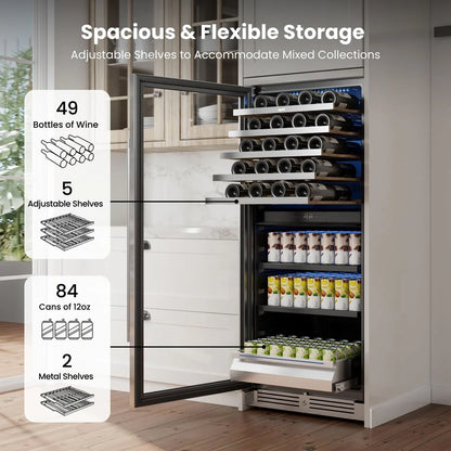 Yeego Large Wine & Beverage Fridge, 40 Bottles and 112 Cans