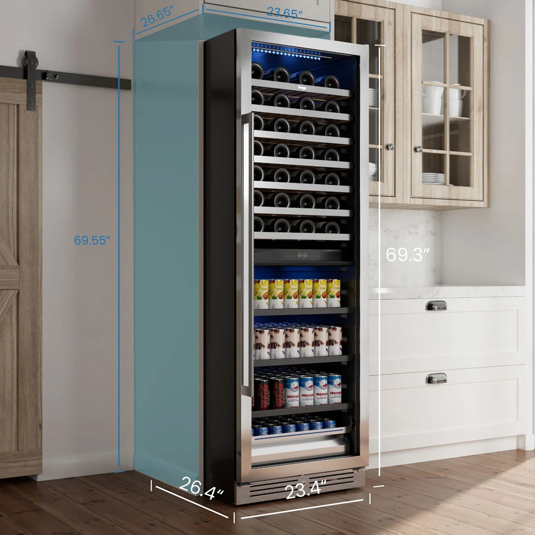 Yeego Large Wine & Beverage Fridge, 77 Bottles and 182 Cans