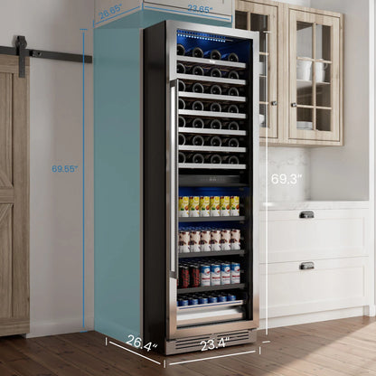 Yeego Large Wine & Beverage Fridge, 77 Bottles and 182 Cans