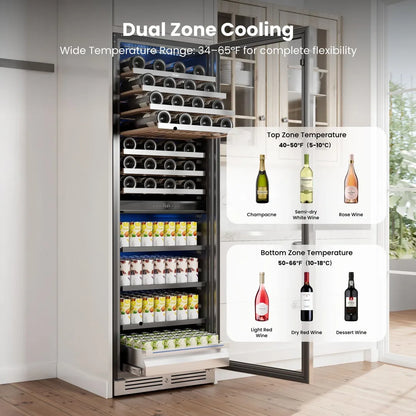 Yeego Large Wine & Beverage Fridge, 77 Bottles and 182 Cans