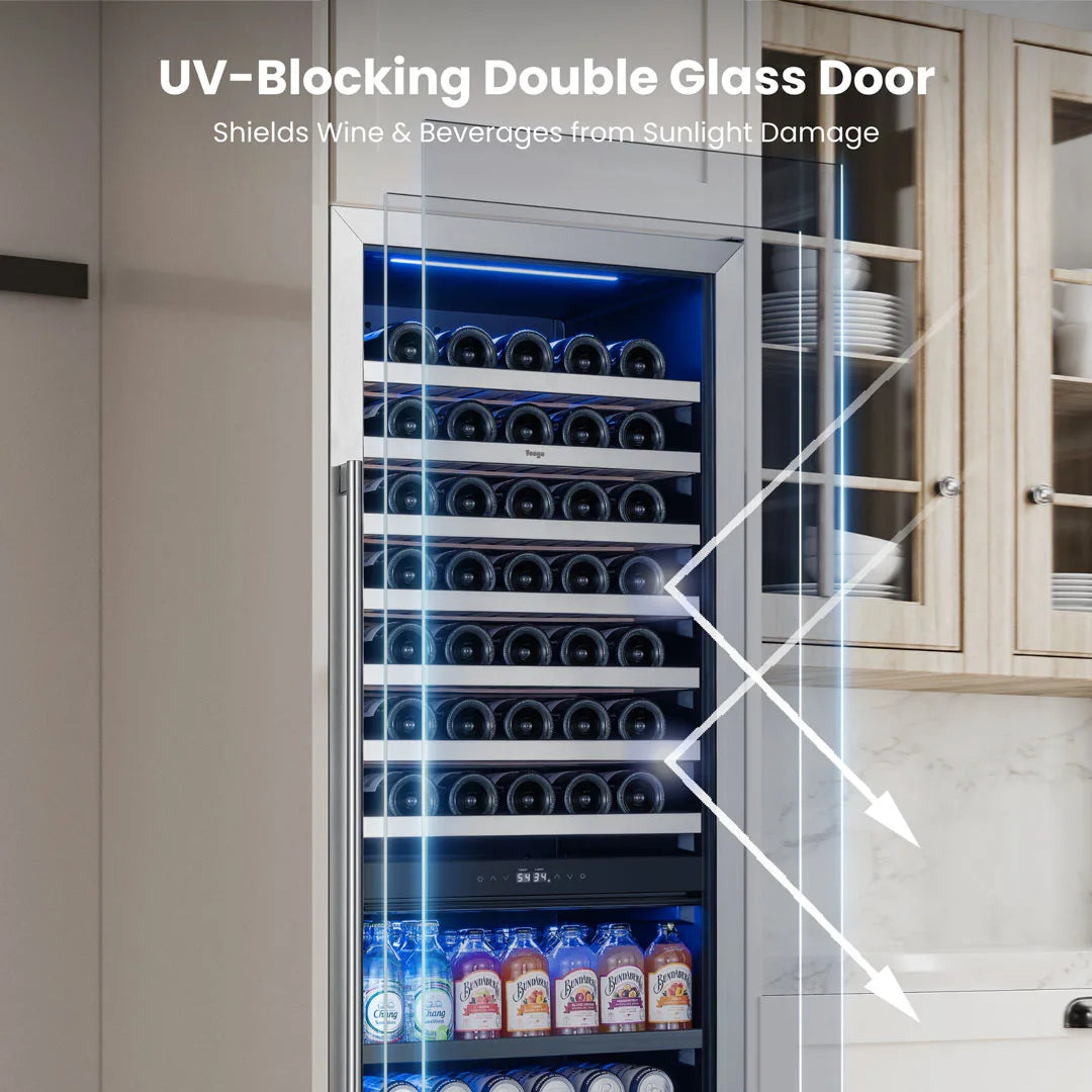Yeego Large Wine & Beverage Fridge, 77 Bottles and 182 Cans
