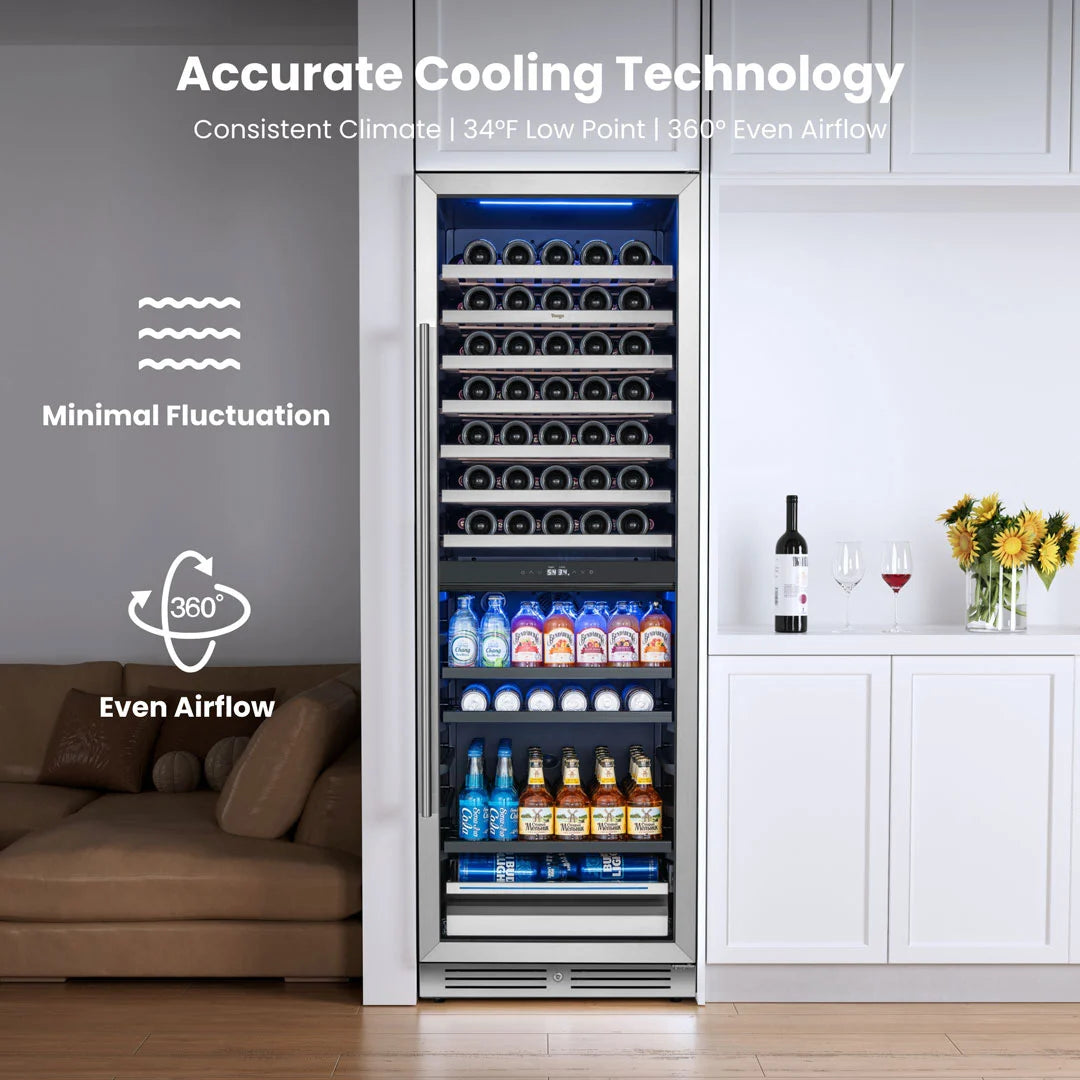 Yeego Large Wine & Beverage Fridge, 77 Bottles and 182 Cans