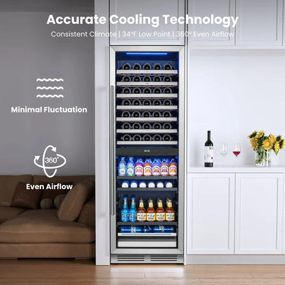 Yeego Large Wine & Beverage Fridge, 77 Bottles and 182 Cans