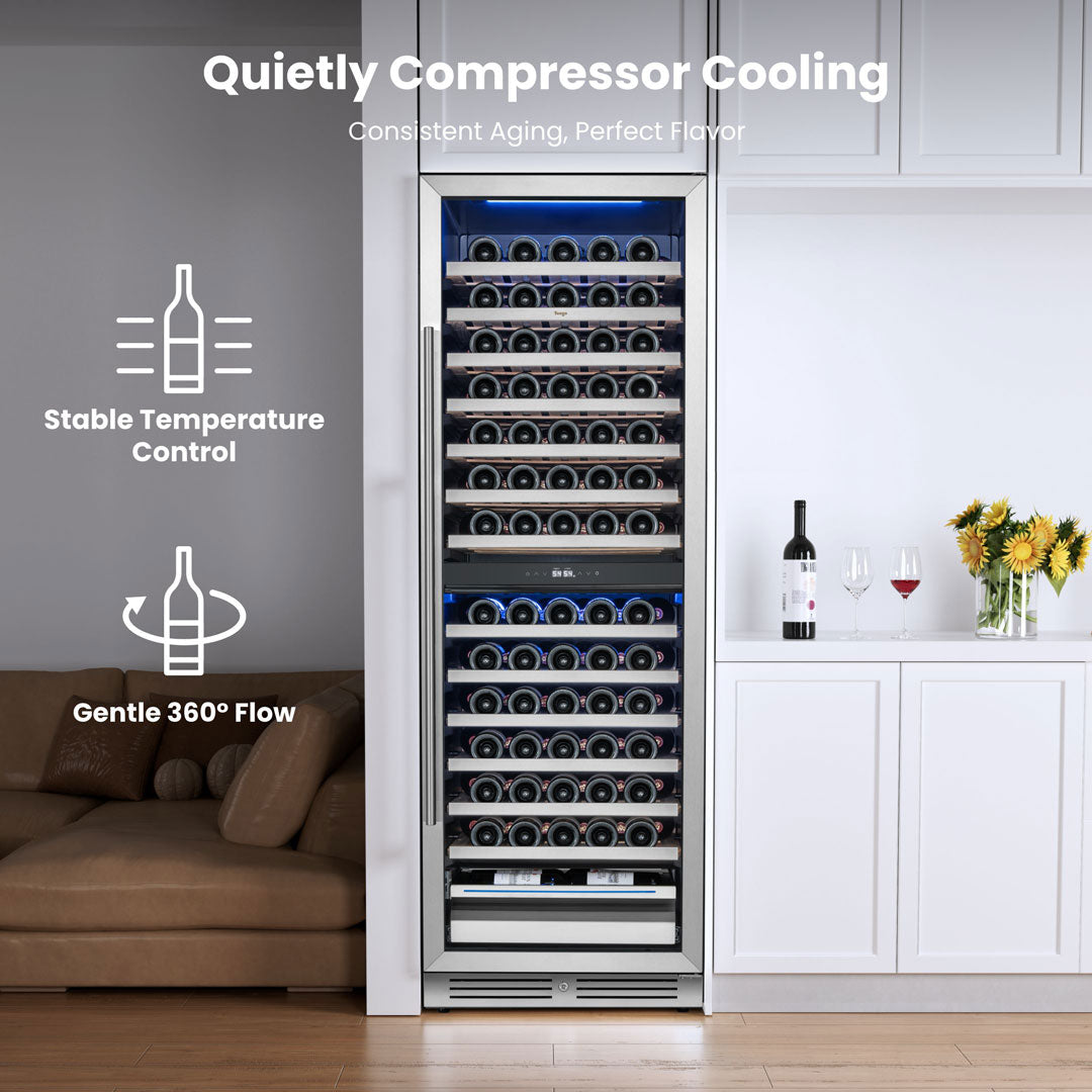 Yeego 24'' Dual Zone Wine Fridge, 154 Bottles