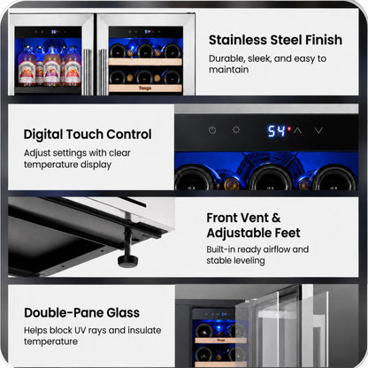 Yeego 30” French Door Wine Beverage Fridge