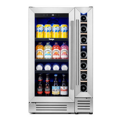 Yeego Wine & Beverage Fridge Bundle, 7 Bottles & 100 Cans