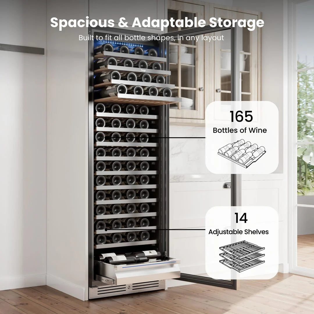 Yeego 24'' Tall Wine Fridge, 165 Bottles
