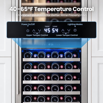 Yeego 24'' Dual Zone Wine Fridge, 154 Bottles