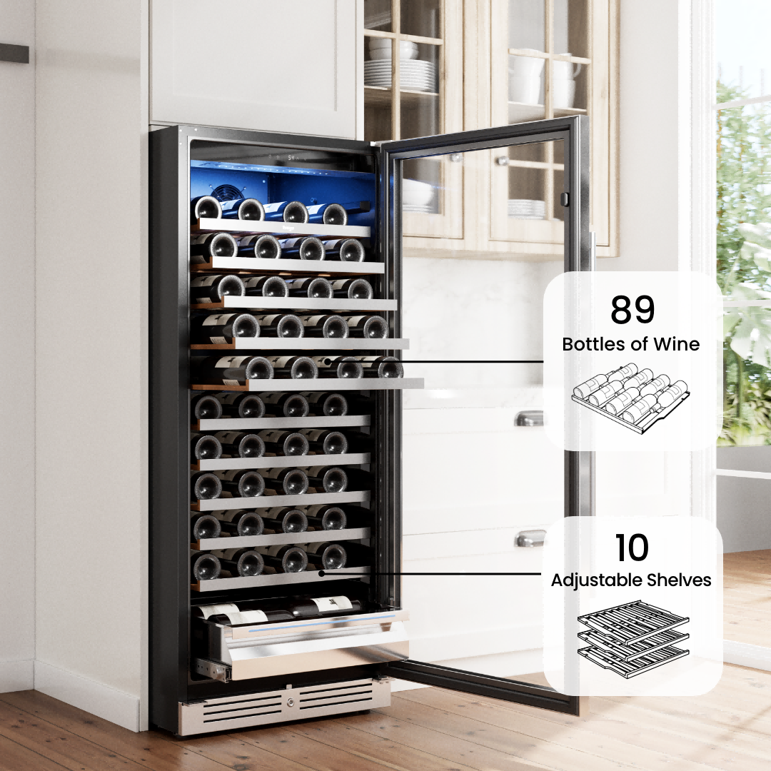Yeego 24'' Tall Wine Fridge, 89 Bottles