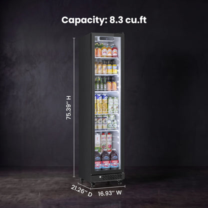 Dimensions and capacity of the YG-SC-230FC beverage refrigerator