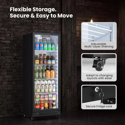 Adjustable shelves and lockable door design